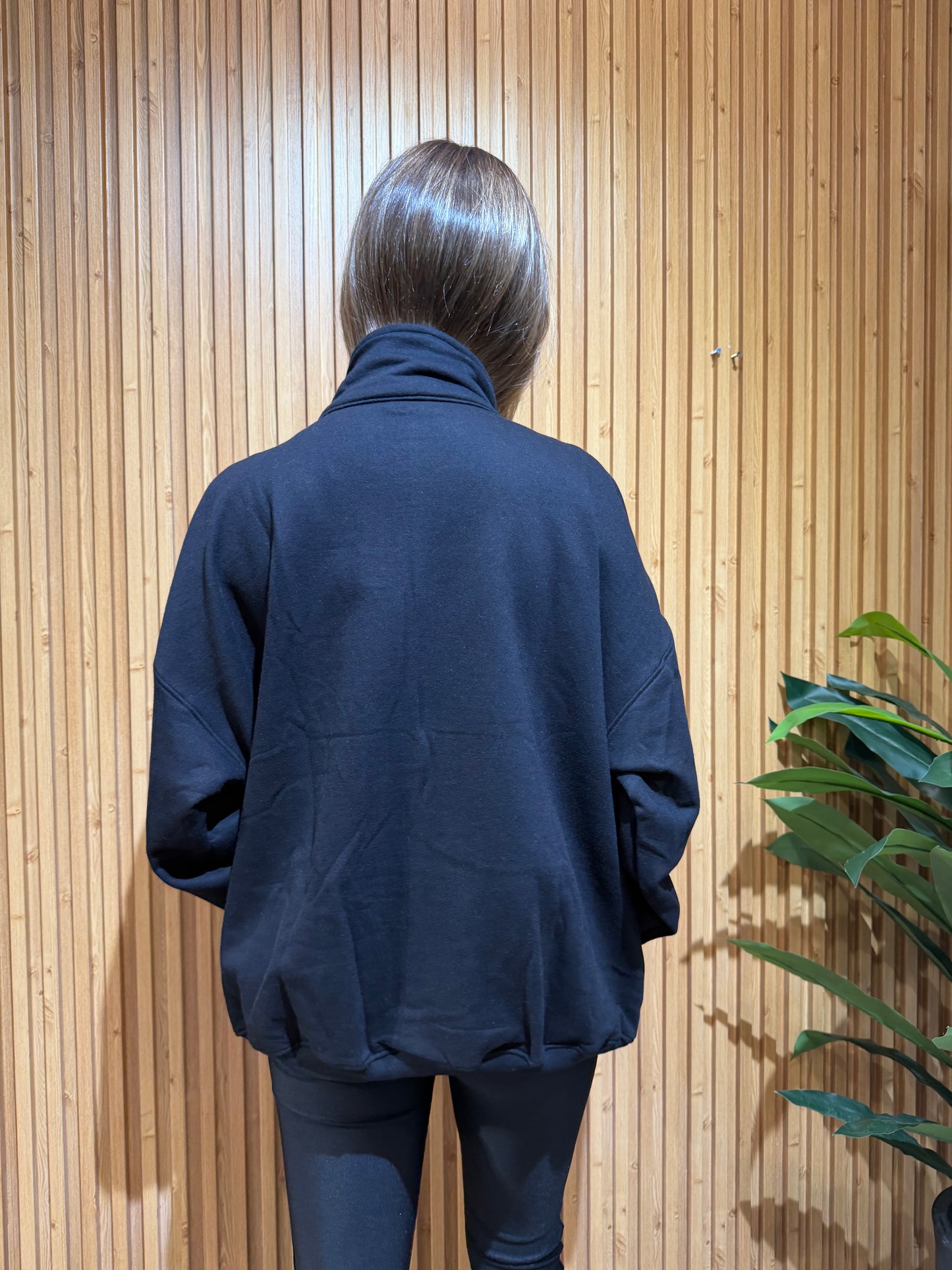 Poleron Medio Cierre Negro