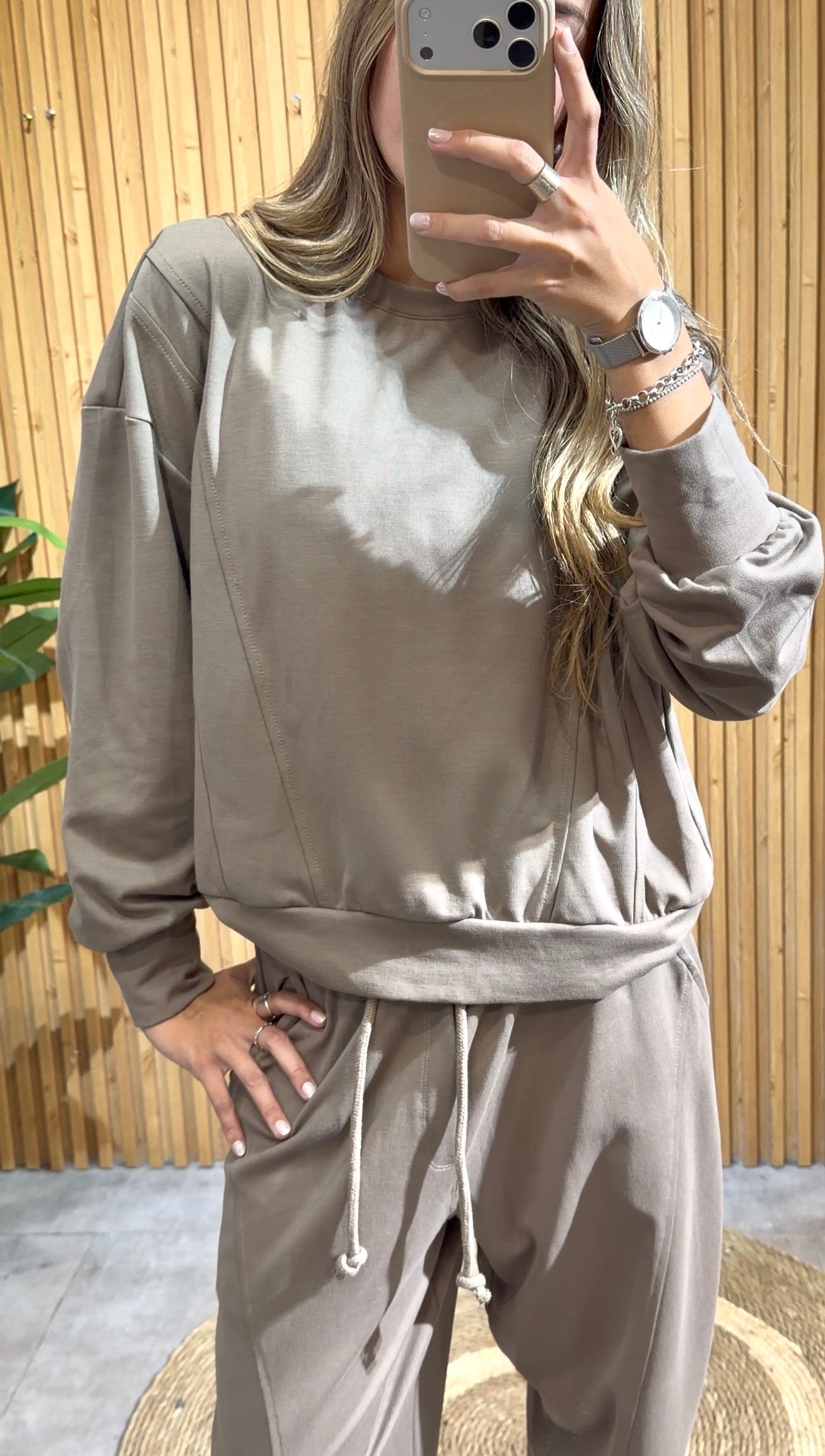 Conjunto Poleron Moleton Premium Brasilero Cocoa