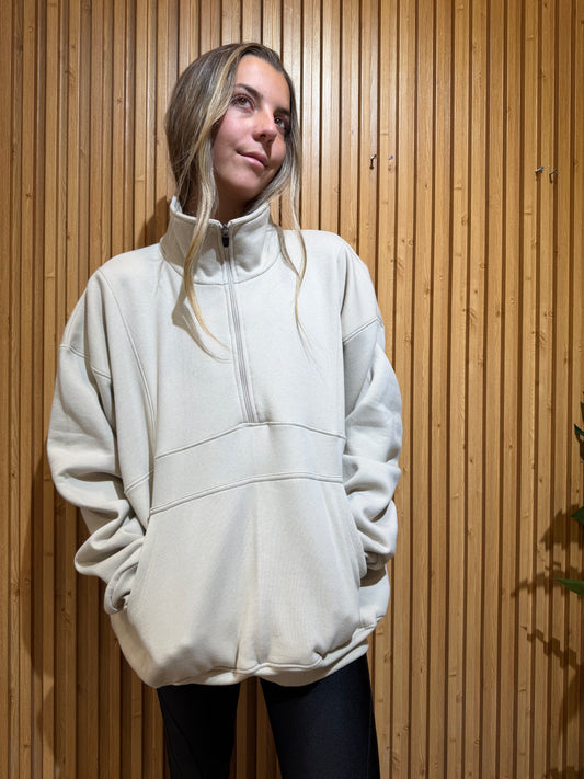 Poleron Medio Cierre Beige