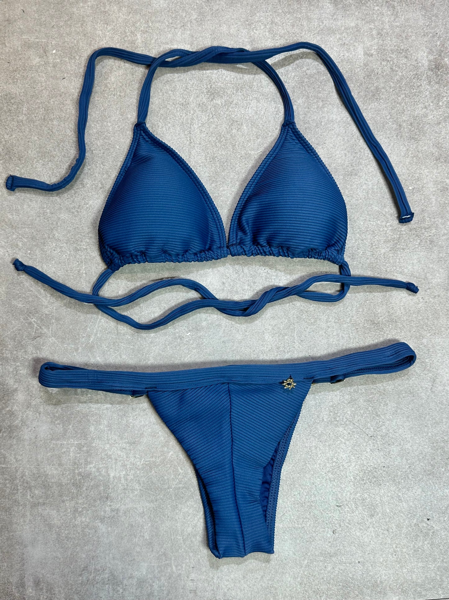 BIKINI TRIANGULO RIB AZUL MARINO