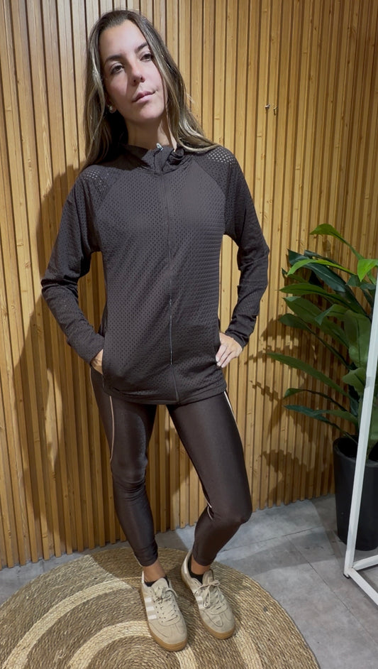 Chaqueta Polly Dry Fit Chocolate