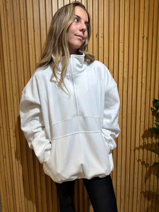 Poleron  Medio cierre blanco