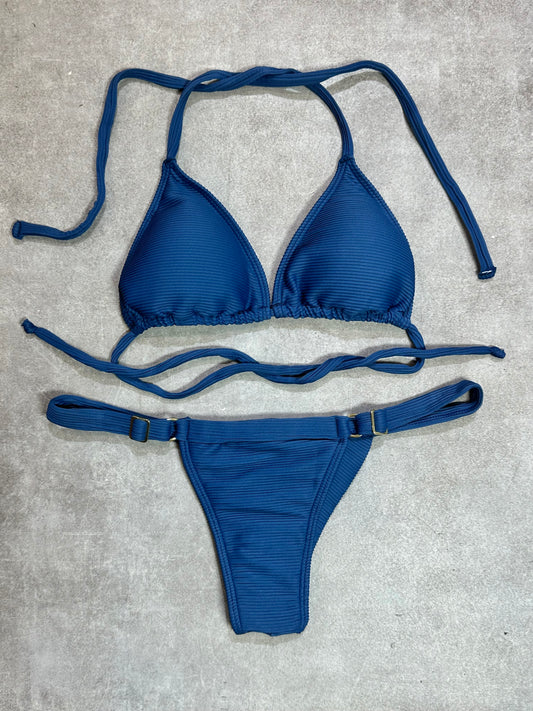 BIKINI TRIANGULO RIB AZUL MARINO