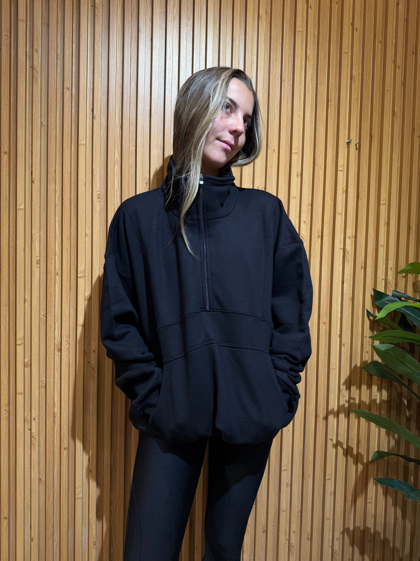 Poleron  Medio Cierre Negro