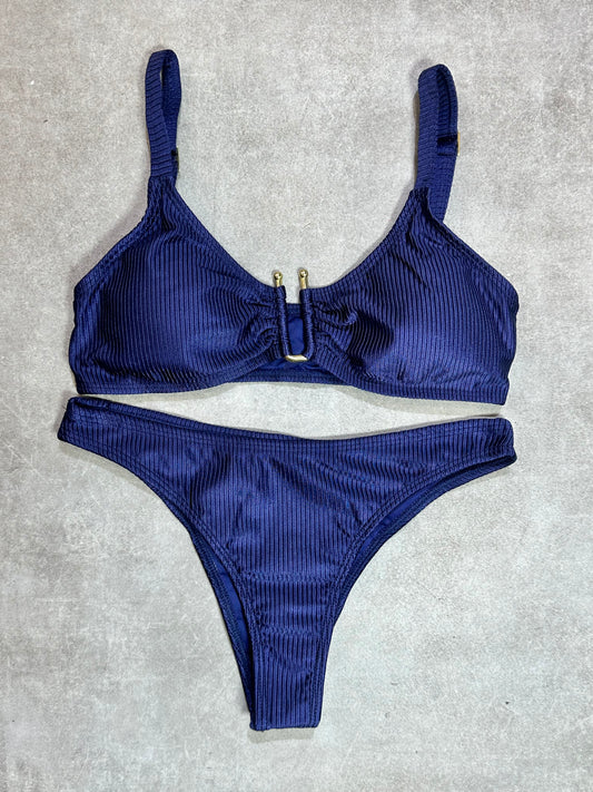 BIKINI TOP ACANALADO AZUL MARINO