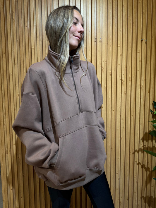 Poleron  Medio Cierre Chocolate