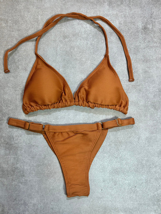 BIKINI TRIANGULO RIB CARAMELO