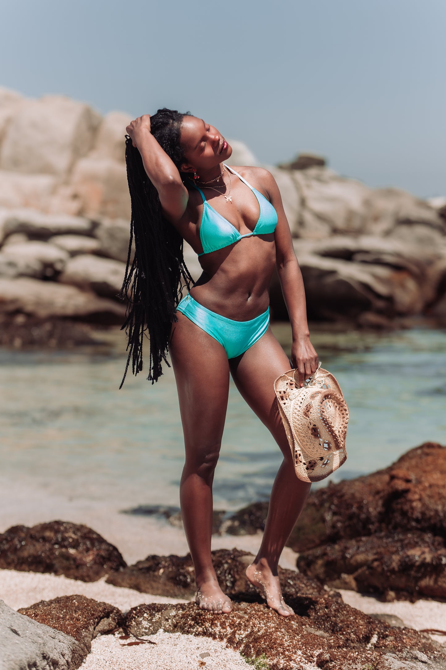 BIKINI TRIANGULO ASA DELTA ACANALADO TURQUESA